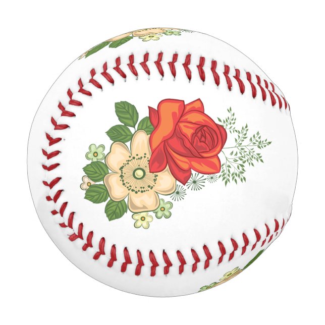 Rote Rose und Milchprodukte Baseball (Vorderseite Links)