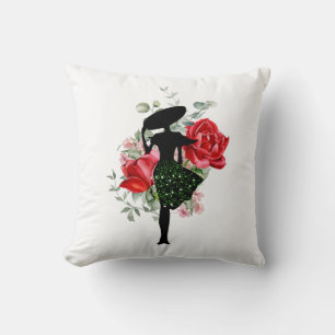 Rote Rose- und Modewirbelkissen Kissen