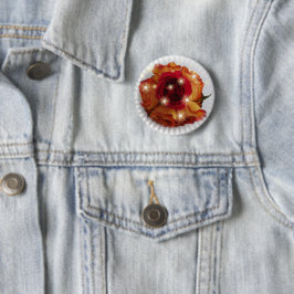 Rote Rose und Orange und Gelbe Rosen Button