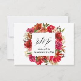 Rote Rose und Rosa Blütenblätter mit UAWG RSVP Karte