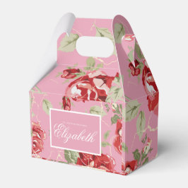 Rote Rose und weiße Druckvorschubbox Geschenkschachtel