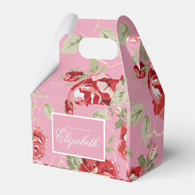 Rote Rose und weiße Druckvorschubbox Geschenkschachtel (Vorderseite)