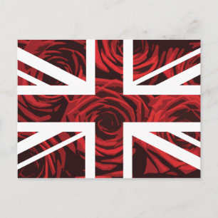 Rote Rose Union Jack British (UK) Flag Postkarte