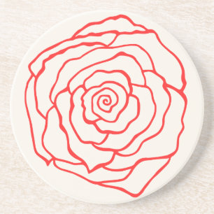 Rote Rose Untersetzer
