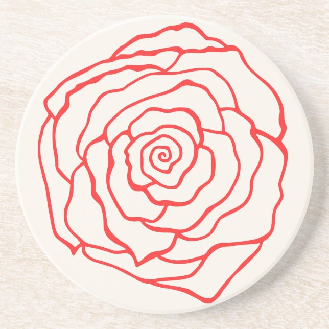 Rote Rose Untersetzer (Vorne)