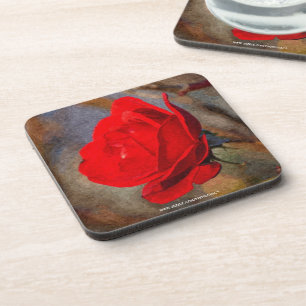 Rote Rose Untersetzer