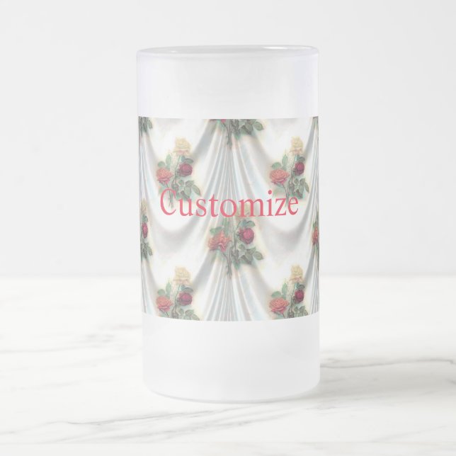 Rote Rose Vorhang Thunder_Cove Mattglas Bierglas (Mittel)