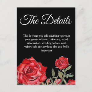 Rote Rose Wasserfarbe Elegante Hochzeitskarte Postkarte