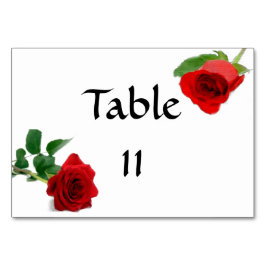 Rote Rose (Wasserfarbe) - Tablecard Tischnummer