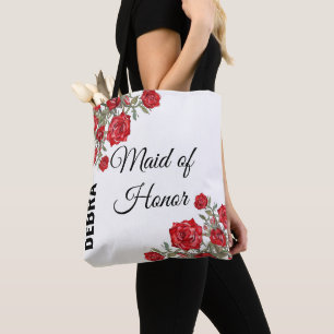 Rote Rose Wasserfarbenblütenhochzeit Tasche