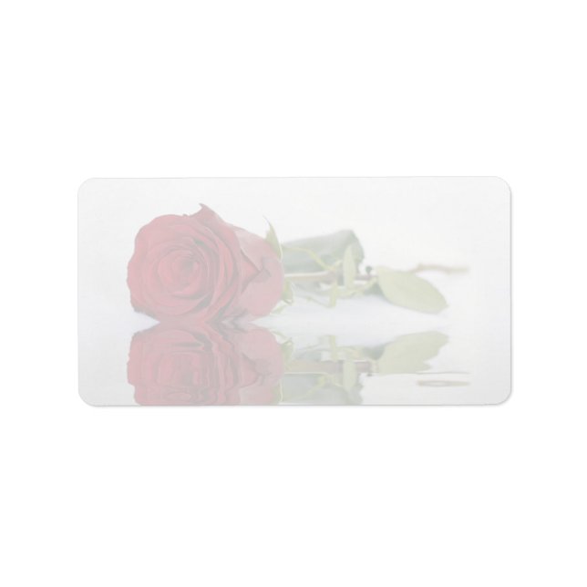 Rote Rose Wasserzeichen Elegant DIY Druckhochzeit Adressaufkleber (Vorne)