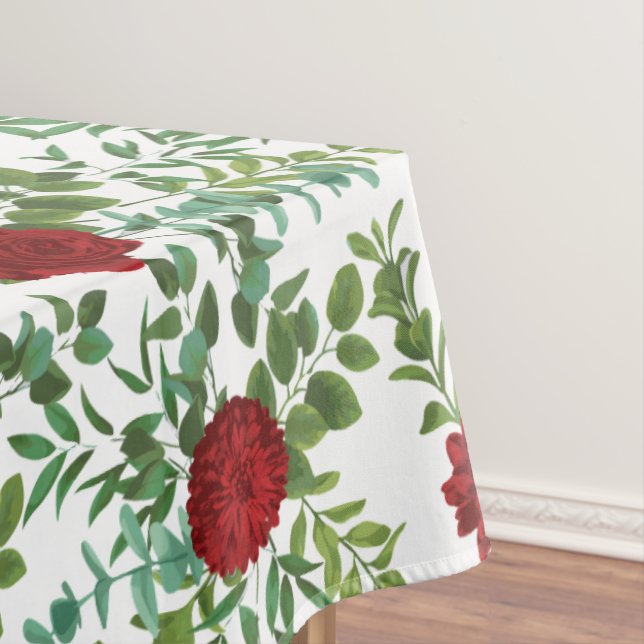 Rote Rose Wedding Elegant Classic Tischdecke (Beispiel)