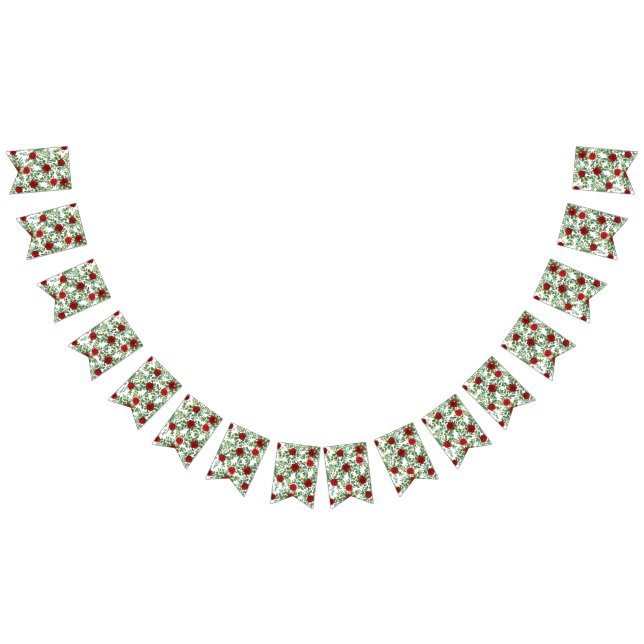 Rote Rose Wedding Elegant Classic Wimpelkette (Alle)