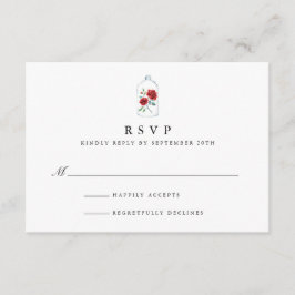 Rote Rose Wedding RSVP Cards Karte