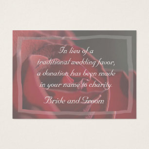 Rote Rose Wedding Wohltätigkeit Fevor Card