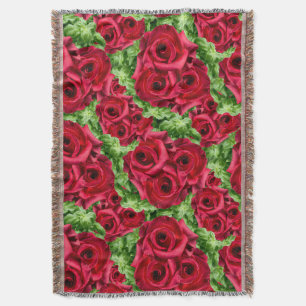 Rote Rose Weg Blume Garland Decke