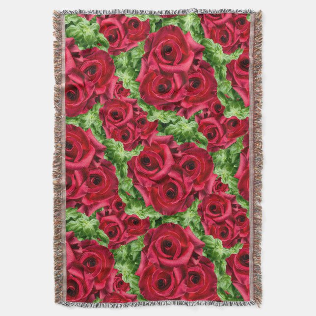 Rote Rose Weg Blume Garland Decke (Vorderseite Vertikal)