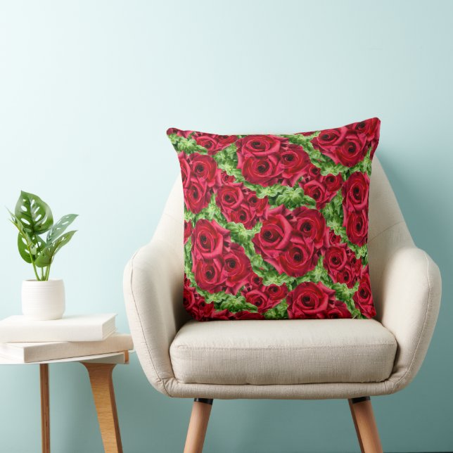 Rote Rose Weg Blume Garland Kissen (Stuhl )