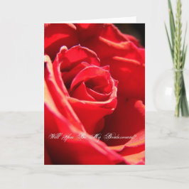 Rote Rose, wirst du meine Bridesmaid sein? Einladung
