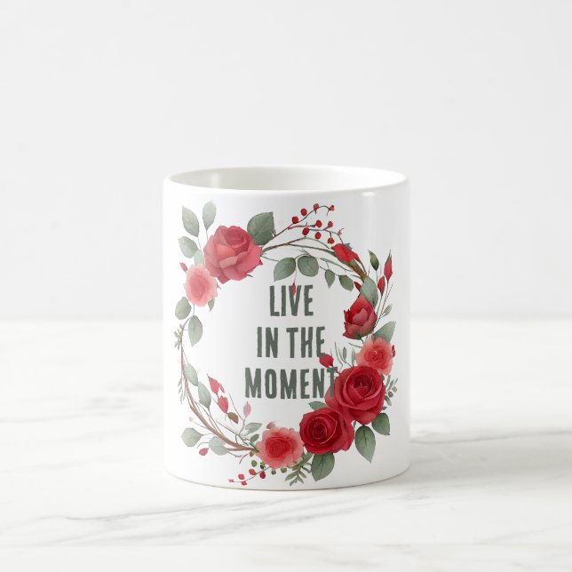 Rote Rose Wreath Kaffeetasse (Mittel)