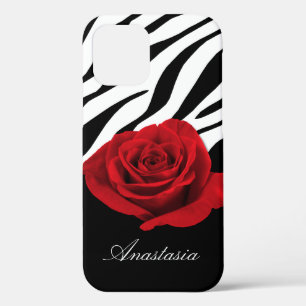 Rote Rose Zebra Print personalisiert Case-Mate iPhone Hülle