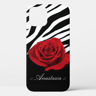 Rote Rose Zebra Print personalisiert Case-Mate iPhone Hülle