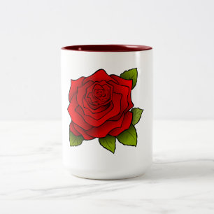 Rote Rose Zweifarbige Tasse