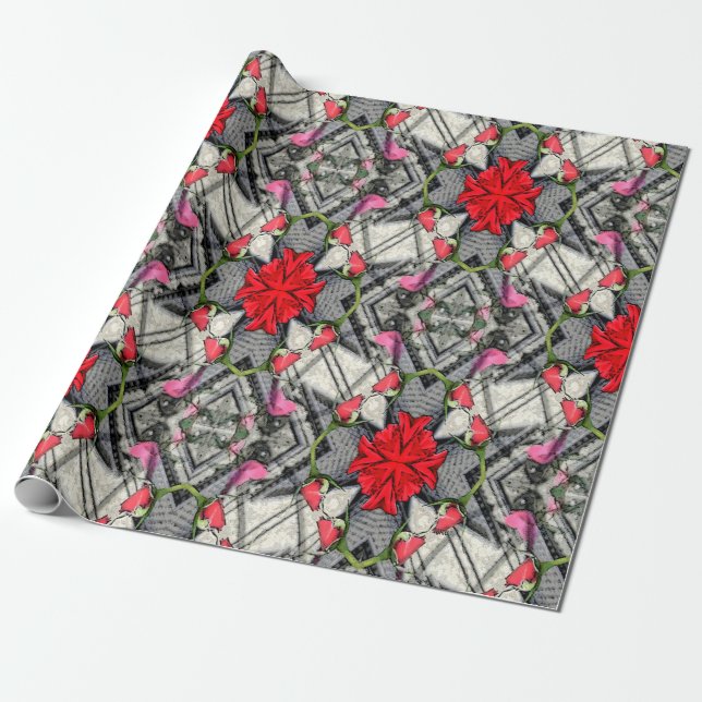 Rote Rosen 4 U.. Geschenkpapier (Ungerollt)