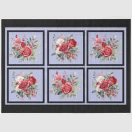 Rote Rosen als Dekoupage Seidenpapier