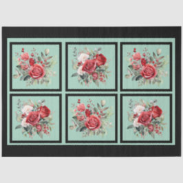 Rote Rosen als Dekoupage Seidenpapier