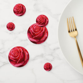 Rote Rosen-Aquarell-Formale Florale Hochzeit Konfetti