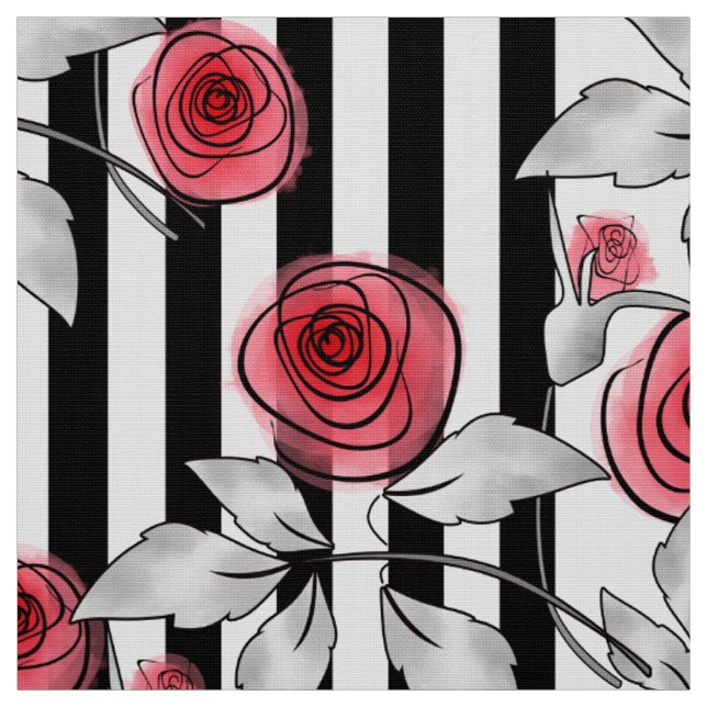 Rote Rosen, Aquarellfarben-Rose Stoff (Muster)