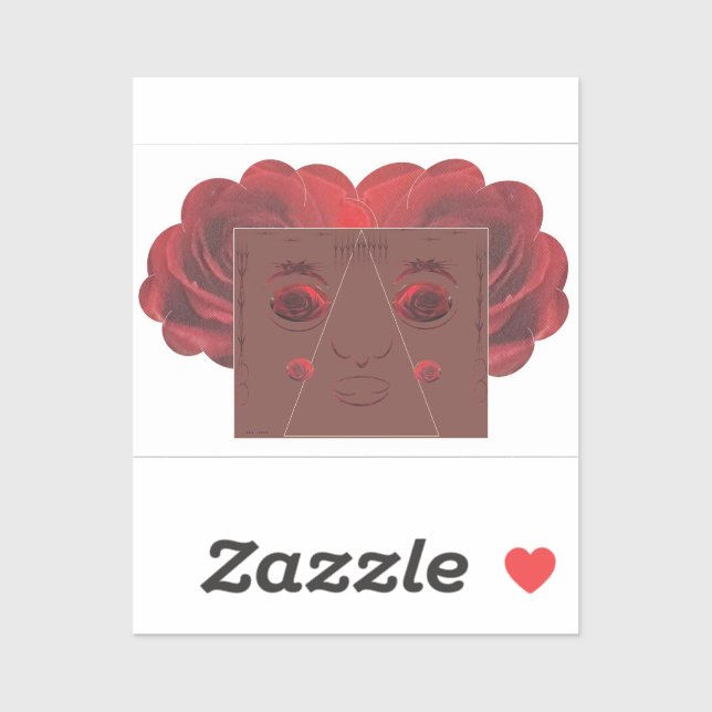 Rote Rosen. Aufkleber (Blatt)