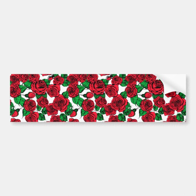 Rote Rosen Autoaufkleber (Vorne)