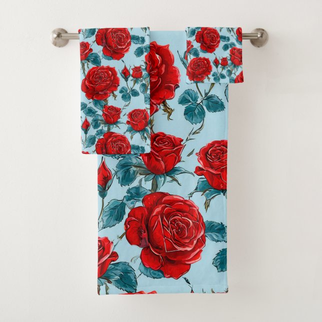 Rote Rosen Badhandtuch Set (Insitu)
