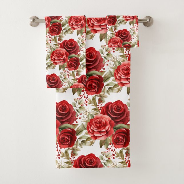Rote Rosen Badhandtuch Set (Insitu)