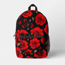 Rote Rosen Bedruckter Rucksack