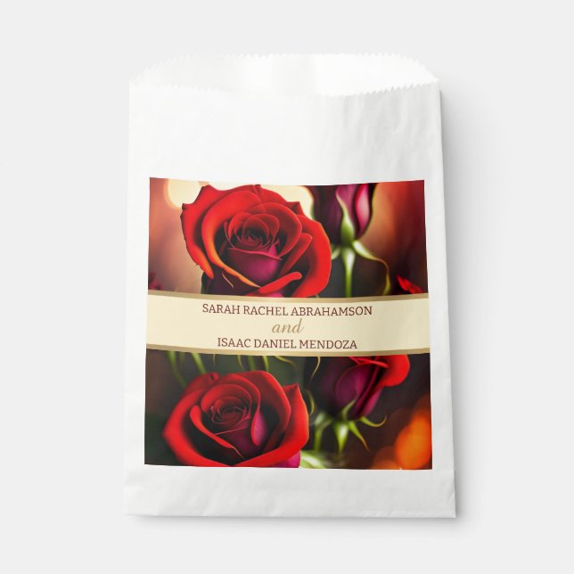 Rote Rosen begünstigen Taschen Geschenktütchen (Vorderseite)