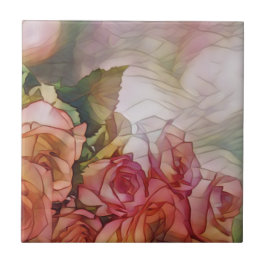 Rote Rosen bei getapftem Sonnenlicht Fliese