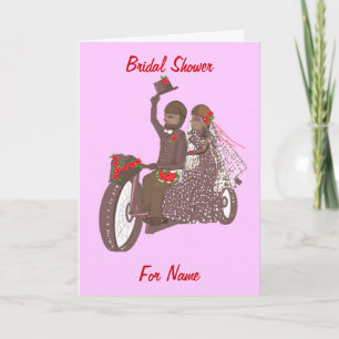 rote Rosen Biker Motorrad Hochzeit Brautparty Einladung
