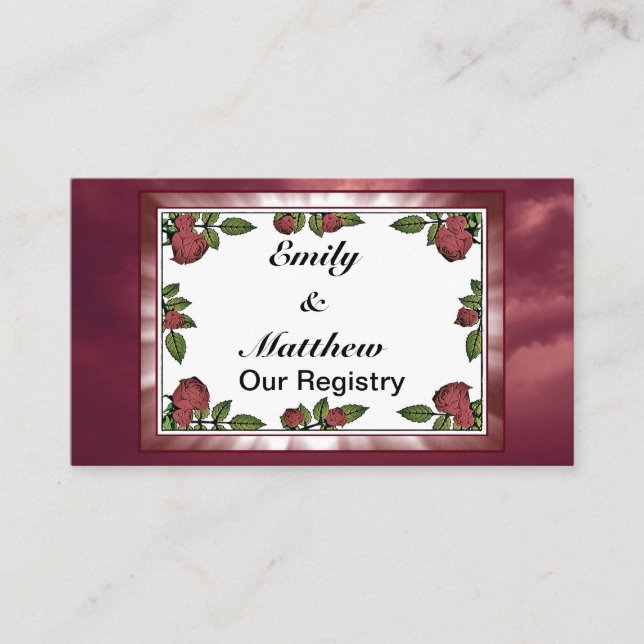 Rote Rosen Bilderrahmen mit Lt Red Clouds Registri Begleitkarte (Vorderseite)