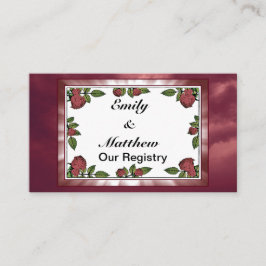 Rote Rosen Bilderrahmen mit Lt Red Clouds Registri Begleitkarte