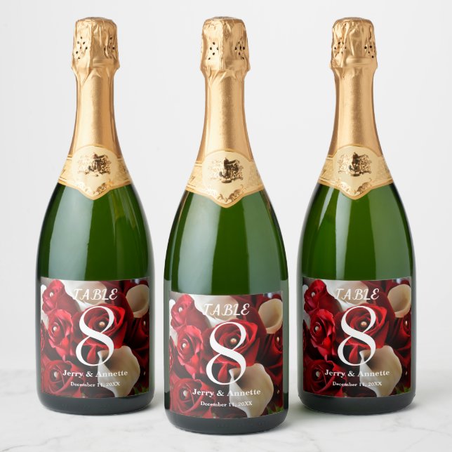 Rote Rosen Bläserne Elegante Blume Hochzeiten (Flaschen)