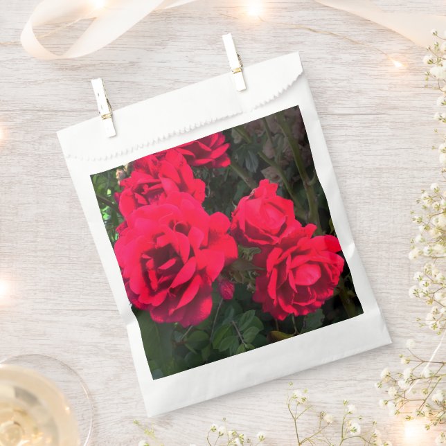 Rote Rosen blühen Geschenktütchen (Ausgeschnitten)