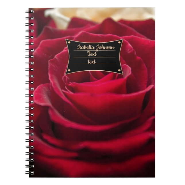 Rote Rosen Blume florale romantische Natur botanis Notizblock (Vorderseite)