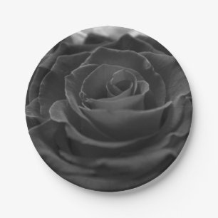 Rote Rosen Blume florale romantische Natur botanis Pappteller
