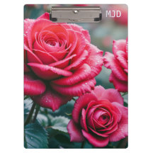 Rote Rosen Blumen Monogramm Gartenliebhaber-
