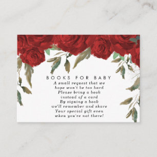 Rote Rosen Blumenbücher für Babybuchanfragen Begleitkarte