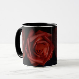 Rote Rosen-Blumenkunst-Blüten-Tasse Tasse