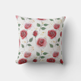 Rote Rosen Blumenmuster Kissen